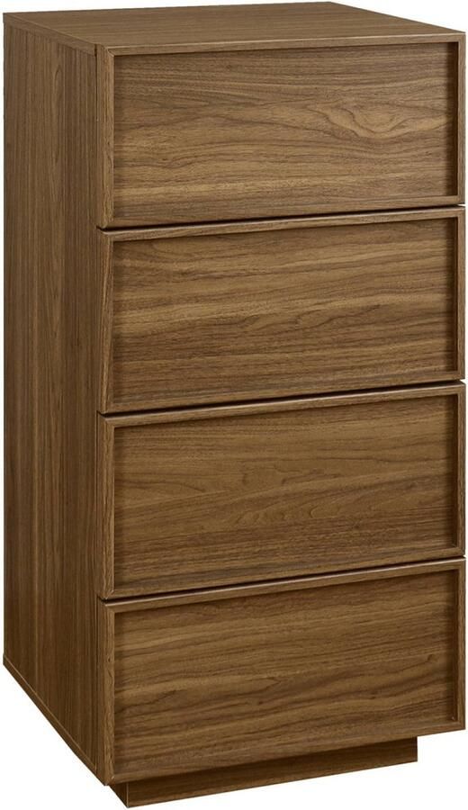 Sweeek Houteffect ladekast met 4 laden l 48 x b 43 x h 98 5cm kuba