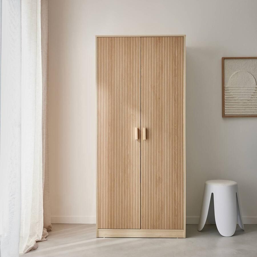Sweeek Kast kledingkast met twee deuren garderobe en opbergruimte l 80 x b 48 x h 180cm