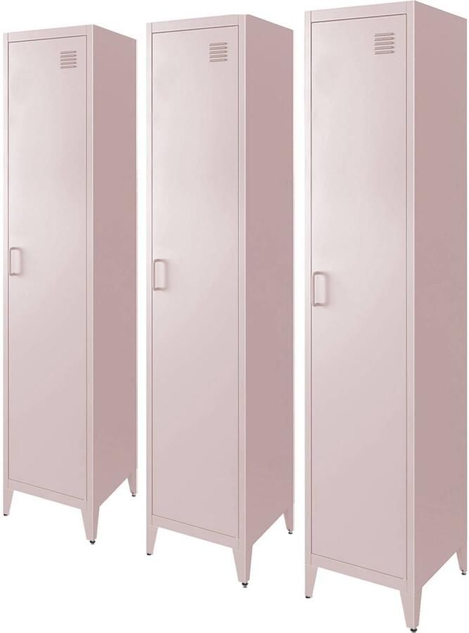 Sweeek Metalen slaapkamerkast 4 opbergvakken (set van 3)