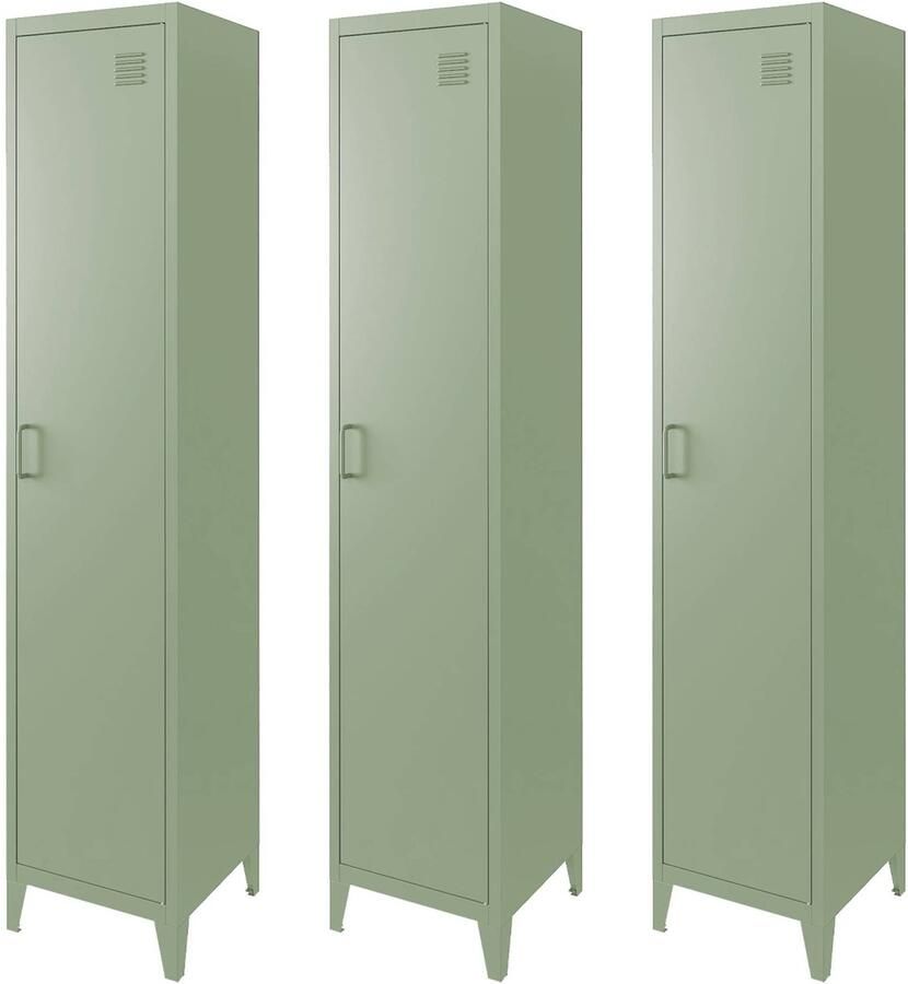 Sweeek Metalen slaapkamerkast 4 opbergvakken (set van 3)