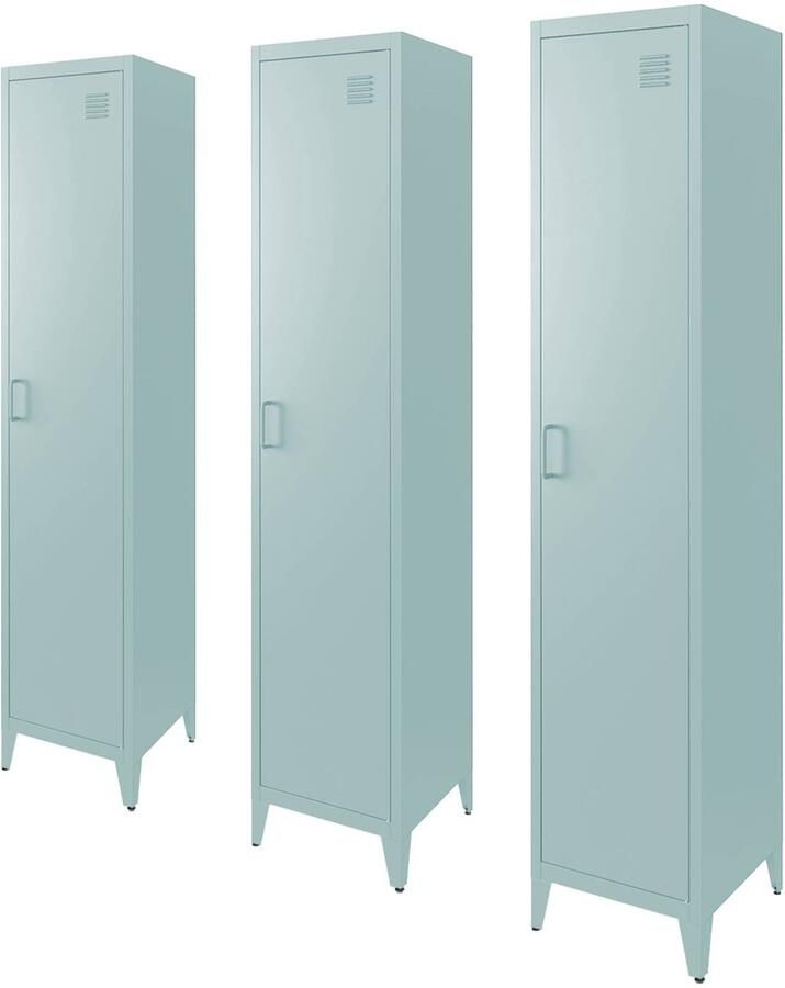 Sweeek Metalen slaapkamerkast 4 opbergvakken (set van 3)