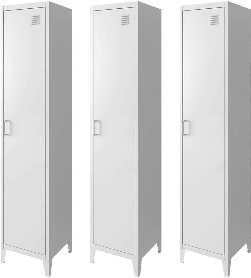 Sweeek Metalen slaapkamerkast 4 opbergvakken (set van 3)