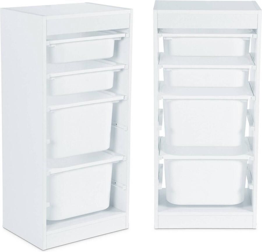 Sweeek Kinder opbergmeubel met 4 opbergbakken 41 5 x 30 x 89 cm (set van 2)