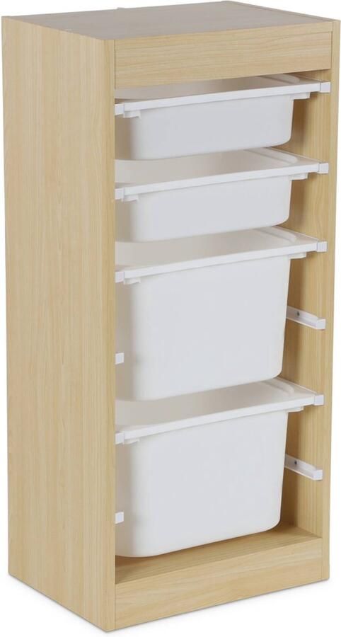 Sweeek Kinderopbergmeubel met 4 opbergbakken