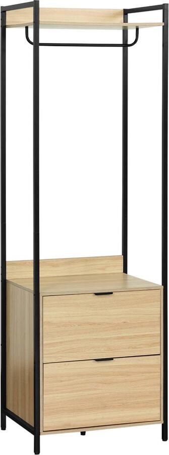 Sweeek Kledingkast met 1 hangdeel 2 laden en 1 legplank b 60 x d 48 x h 190 cm