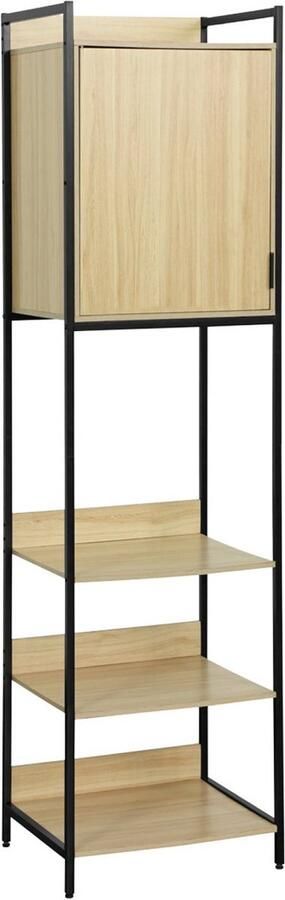 Sweeek Kledingkast met 5 legplanken en 1 deur b 60 x d 48 x h 190 cm