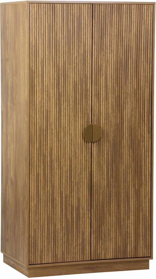 Sweeek Kledingkast met gegroefd mangohouteffect 2 deuren 90 x 59 x 179 5 cm celian