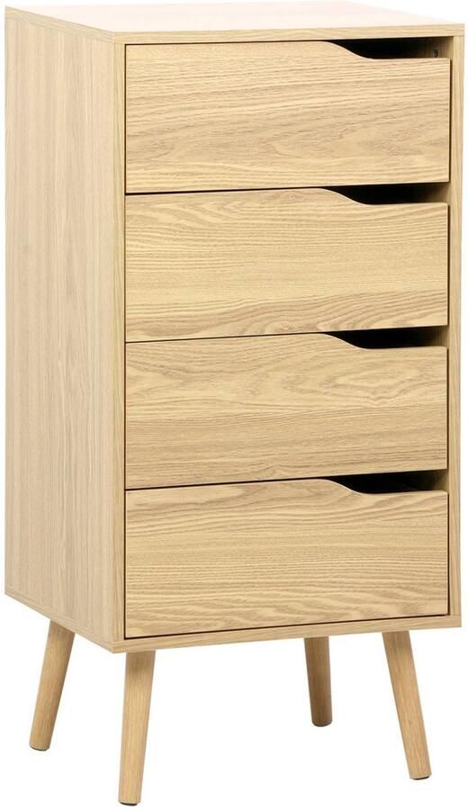 Sweeek Ladekast houteffect 4 laden 48 x 39 6 x 96 cm nepal