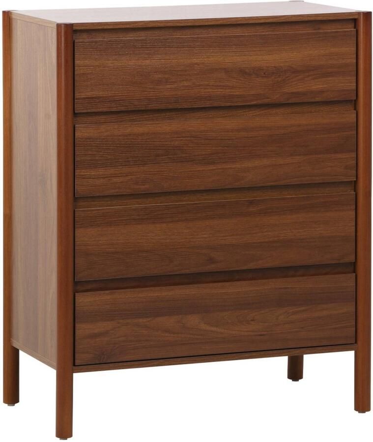 Sweeek Ladekast houteffect met 4 laden 80 x 40 x 98 cm harmony