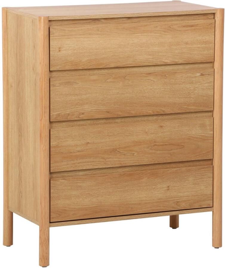 Sweeek Ladekast houteffect met 4 laden 80 x 40 x 98 cm harmony