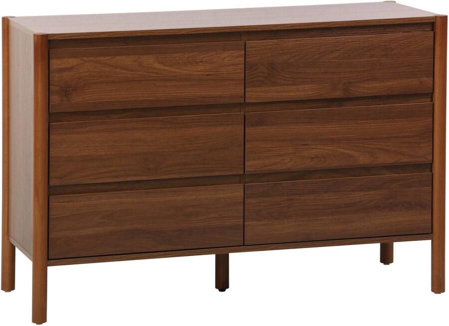 Sweeek Ladekast houteffect met 6 laden 120 x 42 x 78 5 cm harmony