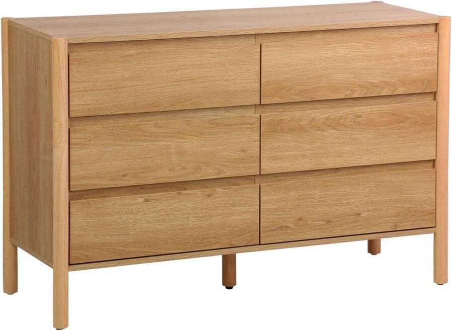 Sweeek Ladekast houteffect met 6 laden 120 x 42 x 78 5 cm harmony