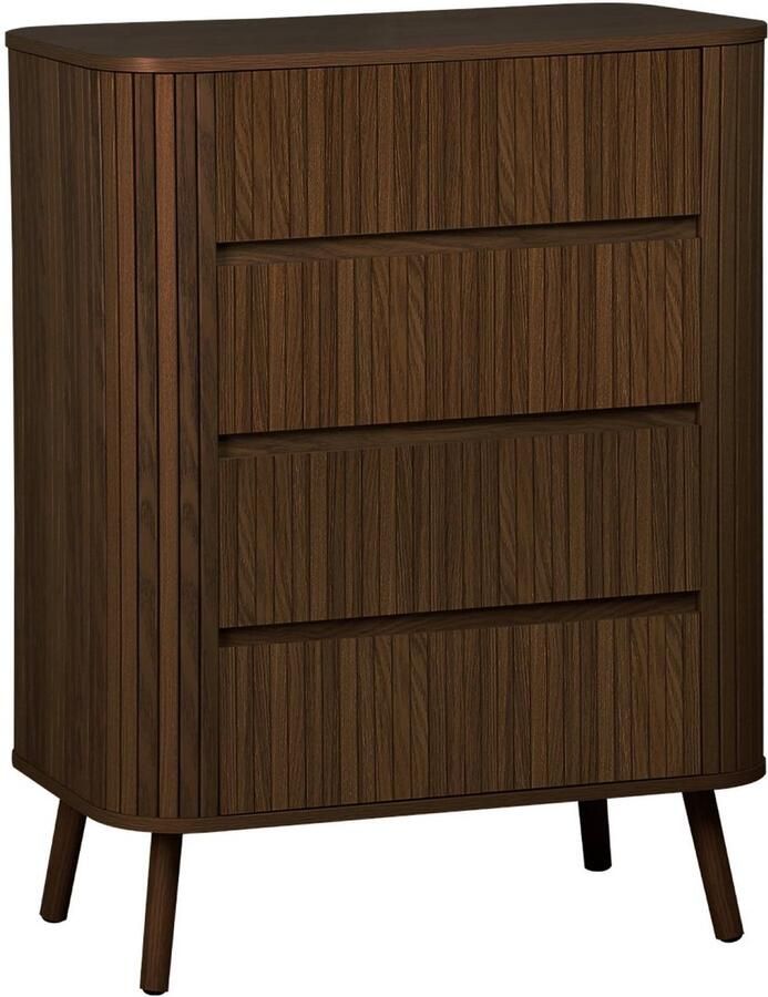 Sweeek Ladekast met 4 laden gegroefd houtdecor l 80 x b 45 h 100cm legacy