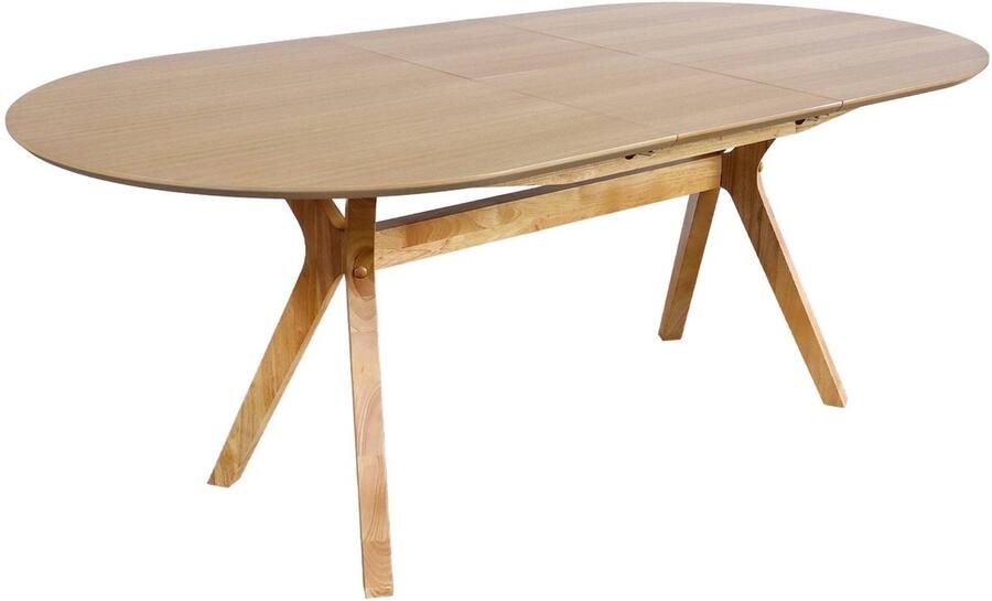 Sweeek Langwerpige uitschuifbare eettafel 160-200cm 6-8 personen mdf en eikenfineer