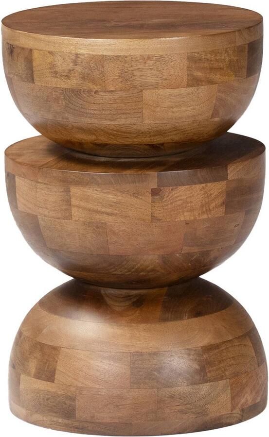 Sweeek Mangohouten bijzettafel nachtkastje ø30xh45cm