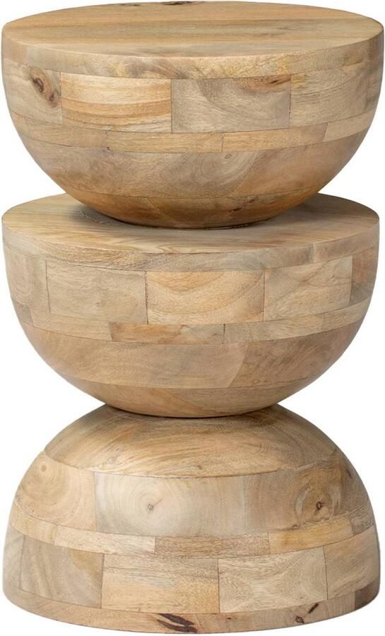 Sweeek Mangohouten bijzettafel nachtkastje ø30xh45cm