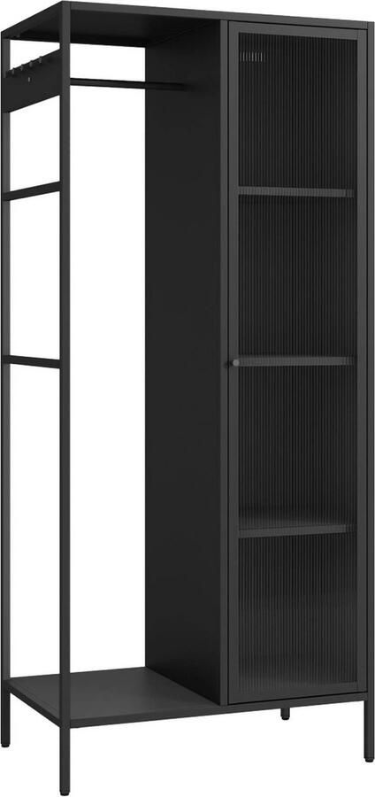 Sweeek Metalen kinderkledingkast industrieel kledingkast 3 legplanken