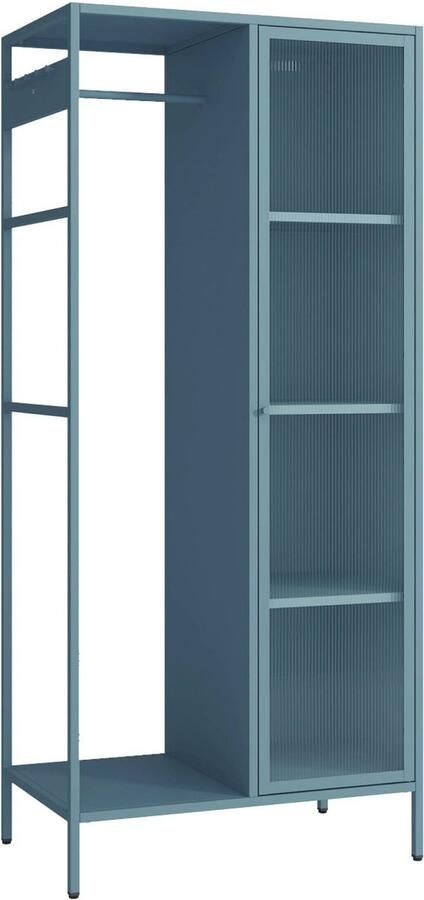 Sweeek Metalen kinderkledingkast industrieel kledingkast 3 legplanken