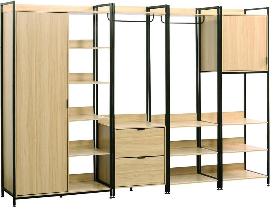 Sweeek Modulaire kledingkast met 4 elementen b 280 x d 48 x h 190 cm