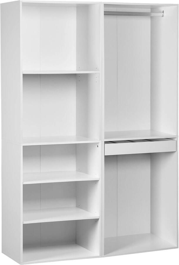 Sweeek Modulaire kledingkastset met 2 elementen planken hanggedeelte broekhouder 120 x 45 x 180 cm