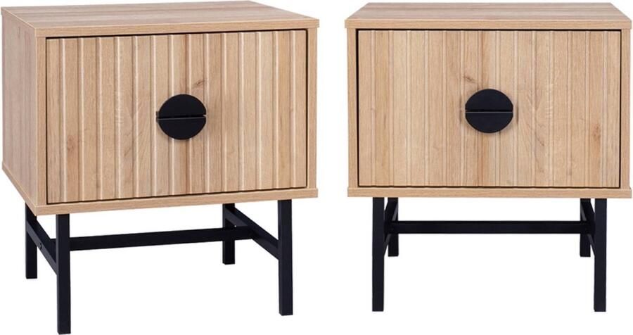 Sweeek Nachtkastje bazalt set van 2