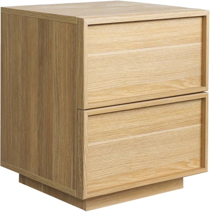 Sweeek Nachtkastje houtlook 2 lades l 42 x b 38 x h 48cm kuba