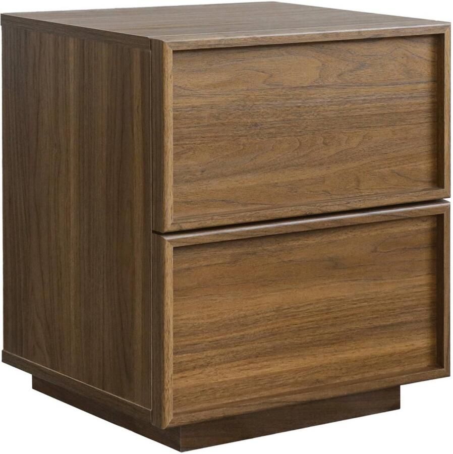 Sweeek Nachtkastje houtlook 2 lades l 42 x b 38 x h 48cm kuba