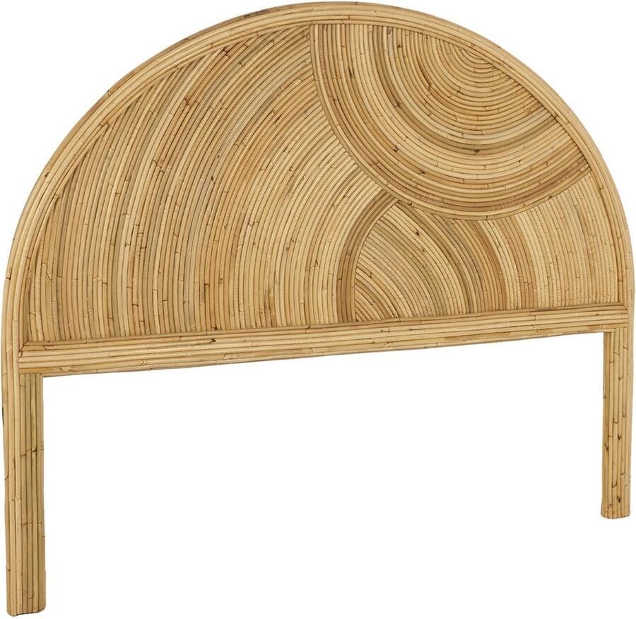 Sweeek Natuurlijk rotan hoofdbord licht hout bohemien