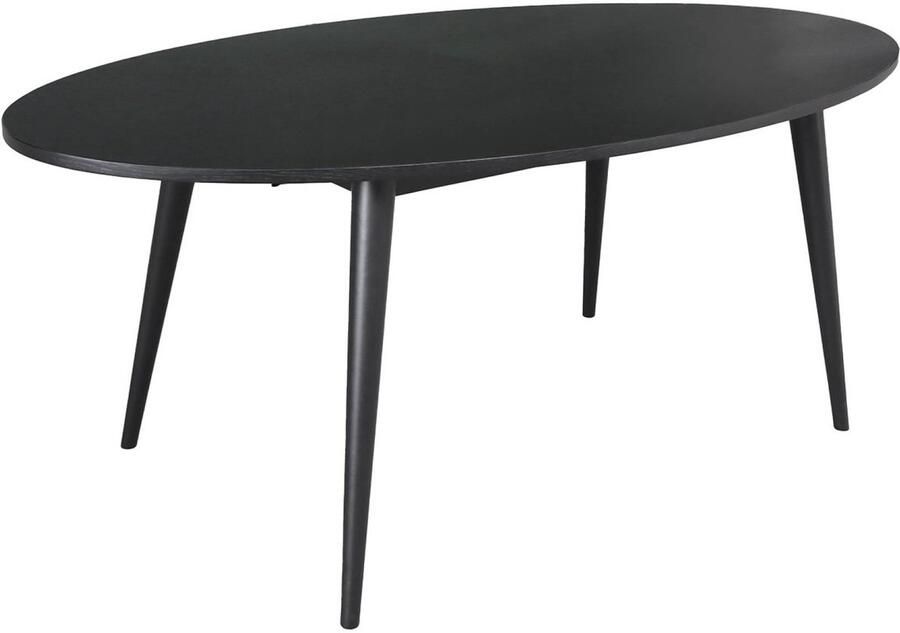 Sweeek Ovale eettafel van rubberhout en eikenfineer 6 plaatsen l 190 x b 100 x h 75 cm diane