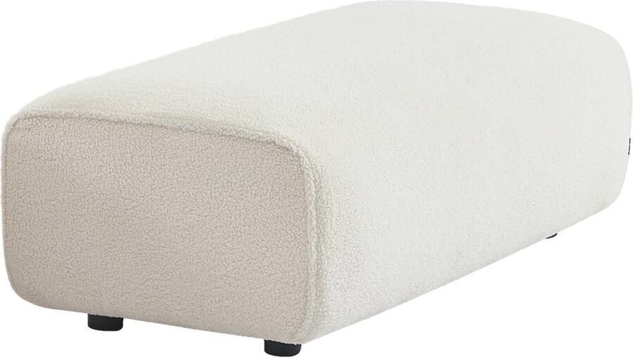Sweeek Poef module voor bank voetenbank voor hoekbank 2 zitplaatsen in boucle stof l 123 x p 60 x h 41cm wallas