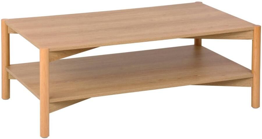 Sweeek Rechthoekige salontafel dubbel tafelblad houteffect 110 x 60 x 40cm harmony