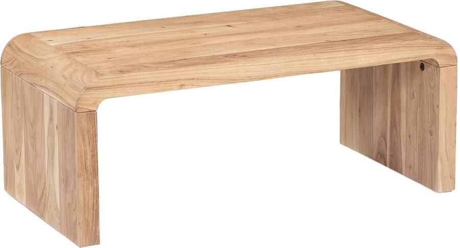 Sweeek Rechthoekige salontafel van massief acaciahout l 100 x b 50 x h 40cm dana