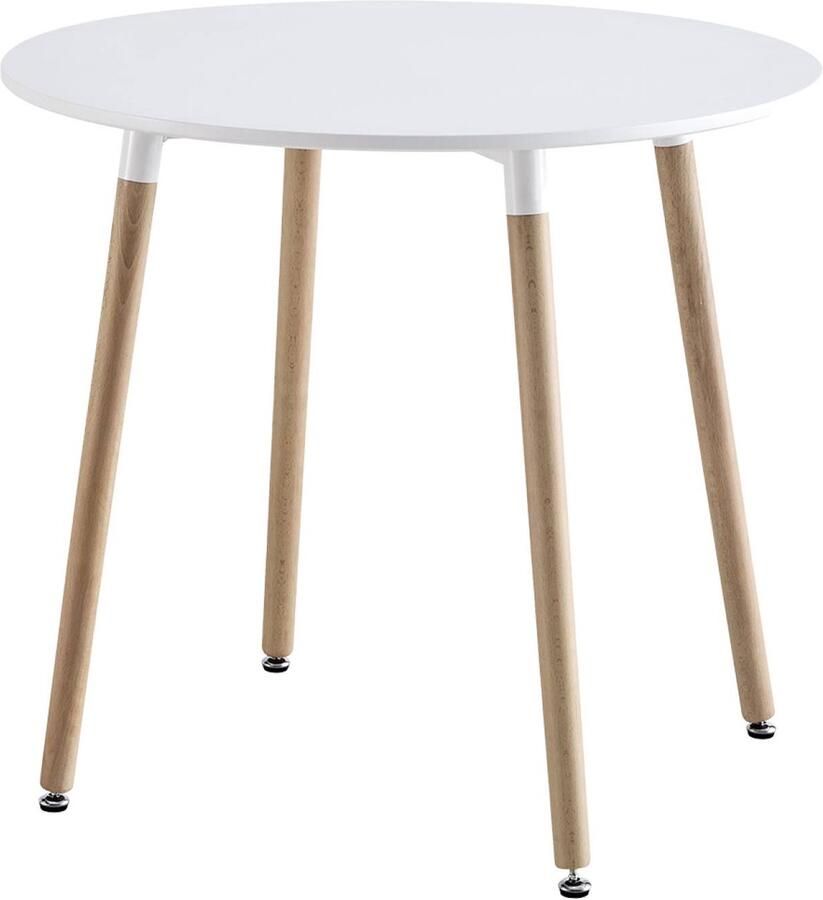 Sweeek Ronde eettafel ø80cm mdf en beukenhout hedvig