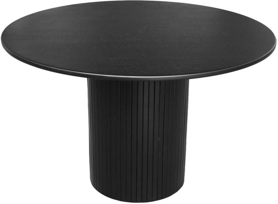 Sweeek Ronde eettafel van rubberhout en eikenfineer 4 plaatsen ø 115 x 73 cm estelle