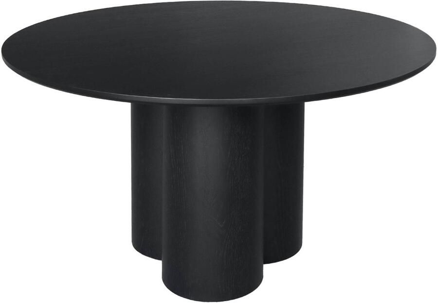 Sweeek Ronde eettafel van rubberhout en eikenfineer voor 4 personen 130cm leonore