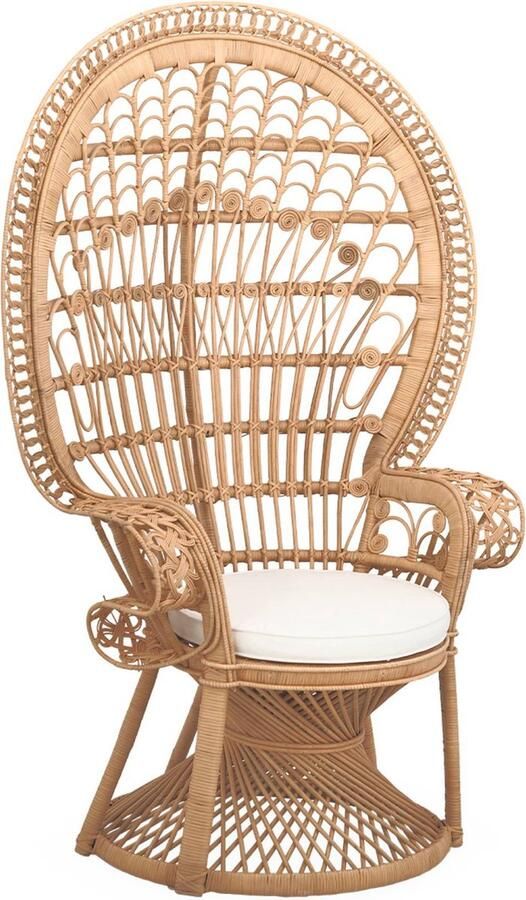 Sweeek Rotan fauteuil met zitkussen mahe b 110 x d 60 x h 150cm
