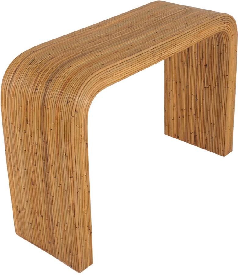 Sweeek Rotan sidetable naturel 110cm afgeronde hoeken