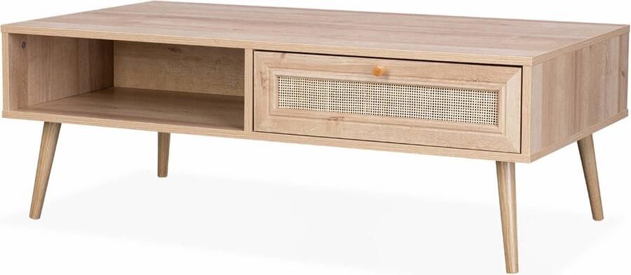 Alice's Garden Salontafel Bohème -110x59x39cm 1 lade Houtlook en rotan