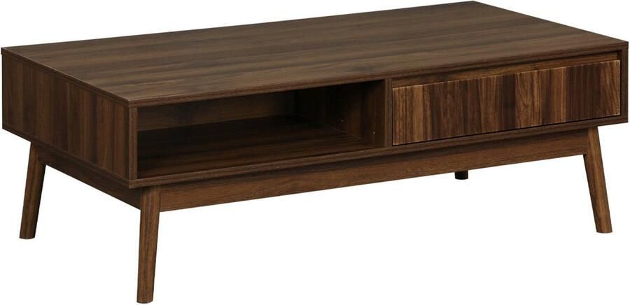 Sweeek Salontafel in walnootkleurig hout linear L 110 x B 59 x H