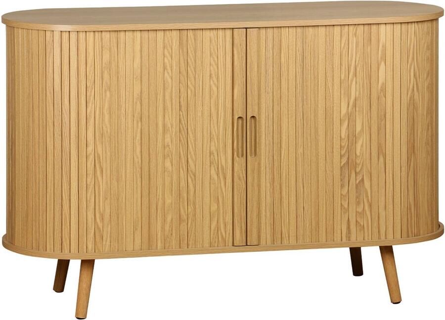Sweeek Scandinavisch dressoir 2 schuifdeuren 4 vakken l 120 x b 40 x h 75cm