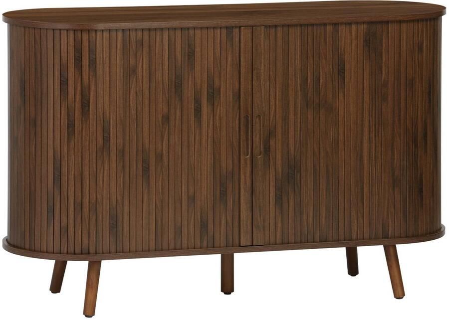 Sweeek Scandinavisch dressoir 2 schuifdeuren 4 vakken l 120 x b 40 x h 75cm