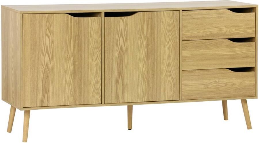 Sweeek Scandinavisch dressoir walnoot houtdecor 2 deuren 160 cm