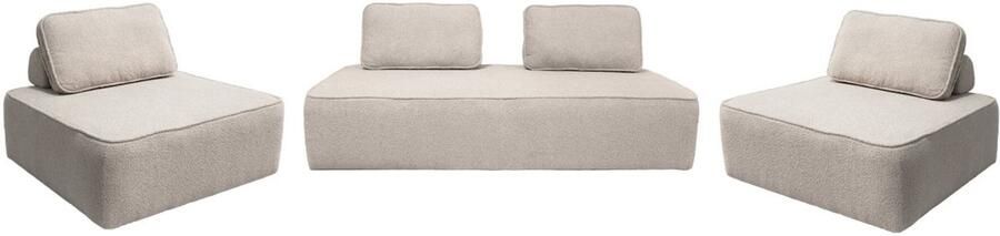 Sweeek Set fauteuils voor modulaire 4-zits bank bouclé bao