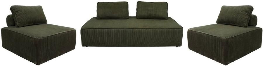 Sweeek Set fauteuils voor modulaire 4-zits bank corduroy lao