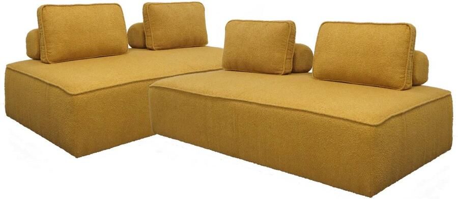 Sweeek Set van 2 fauteuils voor modulaire bank in bouclé stof 2-zits l 180 x b 90 x h 74cm bao