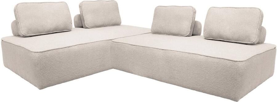 Sweeek Set van 2 fauteuils voor modulaire bank in bouclé stof 2-zits l 180 x b 90 x h 74cm bao