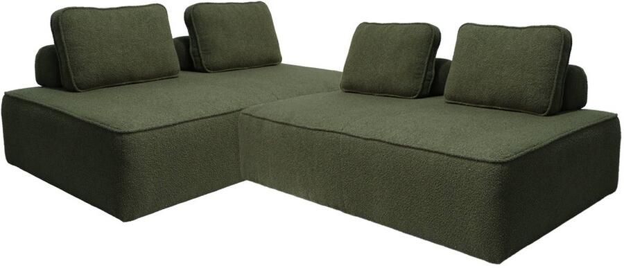 Sweeek Set van 2 fauteuils voor modulaire bank in bouclé stof 2-zits l 180 x b 90 x h 74cm bao
