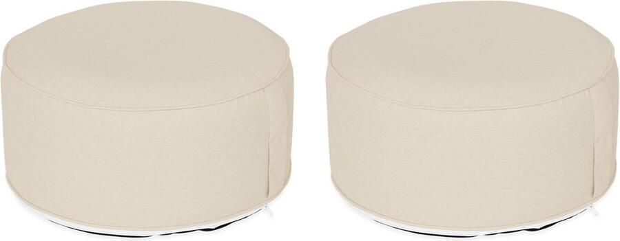 Sweeek Set van 2 opblaasbare waterdichte en uv-bestendige voetenbanken voor binnen of buiten met draaggreep