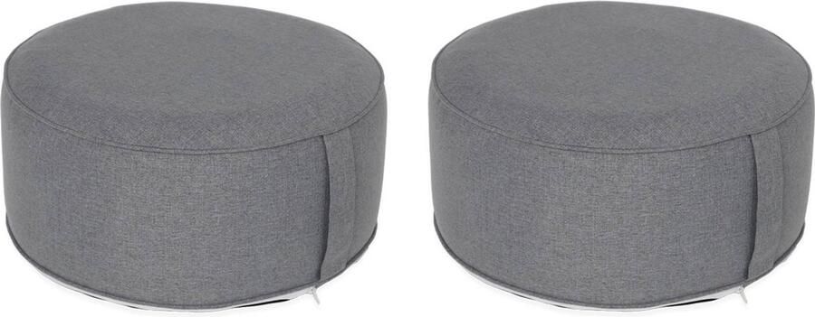 Sweeek Set van 2 opblaasbare waterdichte en uv-bestendige voetenbanken voor binnen of buiten met draaggreep