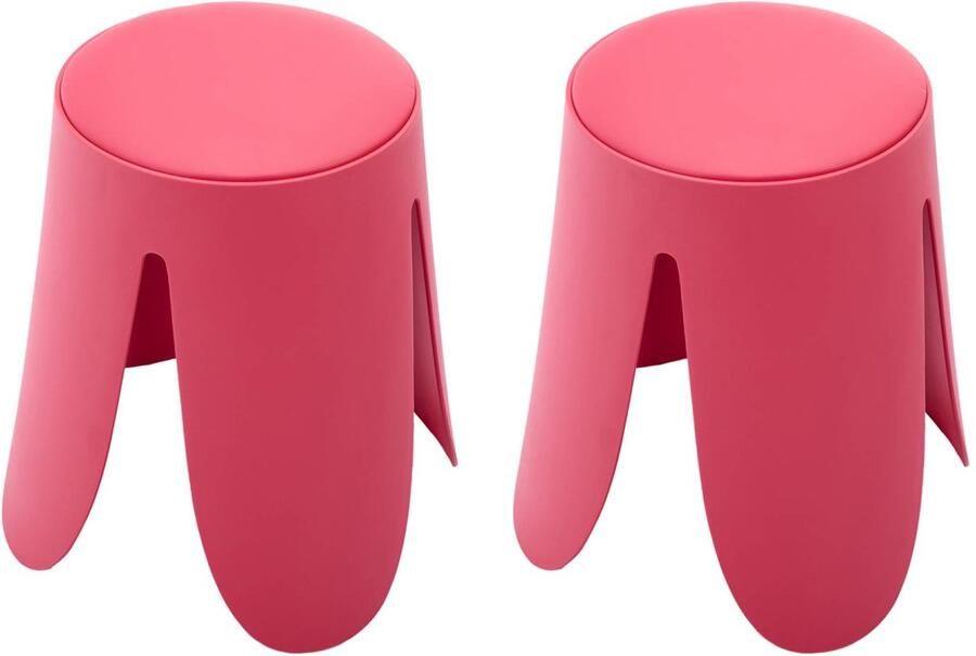 Sweeek Set van 2 stapelbare krukken in kunstleer niki ø30 44 x h46cm